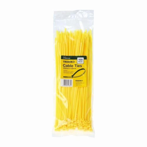 CABLE TIE YELLOW 300 X 4.8mm 100 PACK