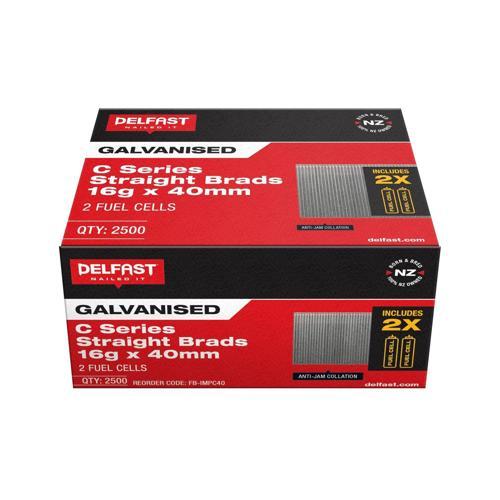 Delfast C Series Straight Brads With Fuel Pack 16g X 40mm Galvanised