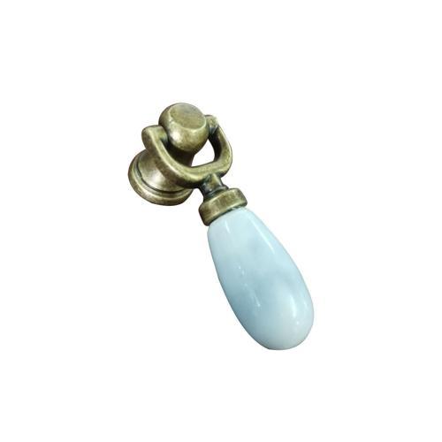 Cleo Ceramic Cabinet Pendents White/Bronze Finish Pack of 2