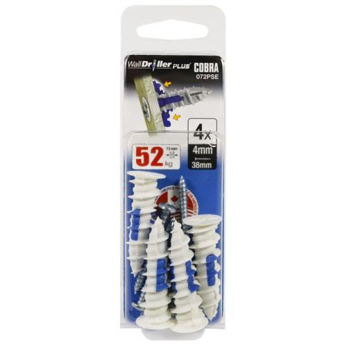 Cobra Wall &Ceiling Anchor 4.5mm White Pack of 4