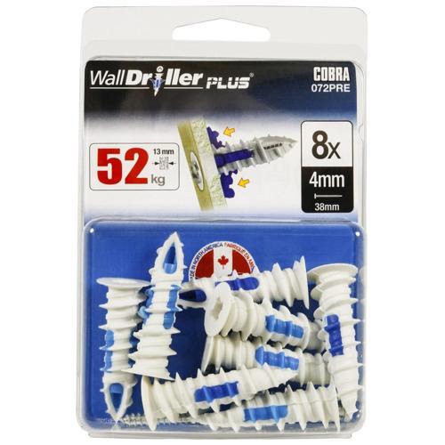 Cobra Wall & Ceiling Anchor 4.5mm White Pack of 8
