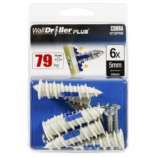 Cobra Wall & Ceiling Anchor 5mm White Pack of 6