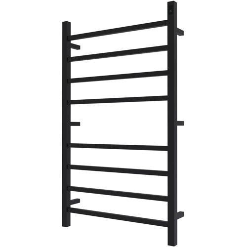Fabia Heated Towel Rail With Buit-In Timer 600mm 1000mm 110mm Matt Black