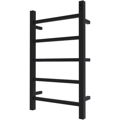 Fabia Heated Towel Rail With Buit-In Timer 420mm 700mm 110mm Matt Black