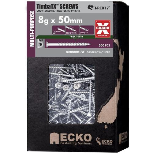 Ecko Timba TX TimbaTX Multi-Purpose Screws XGuard 8g-10 X 50mm Pack of 500