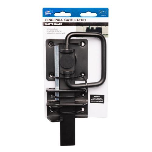 Zenith Ring Pull Gate Latch Matte Black