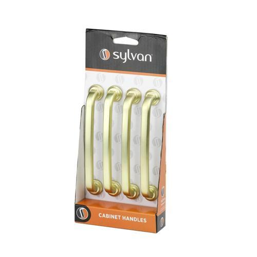 Sylvan Heywood Cabinet Handle 128mm Satin Brass Pack of 4