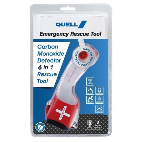 Quell Emergency Rescue Tool With CO Alarm White & Red