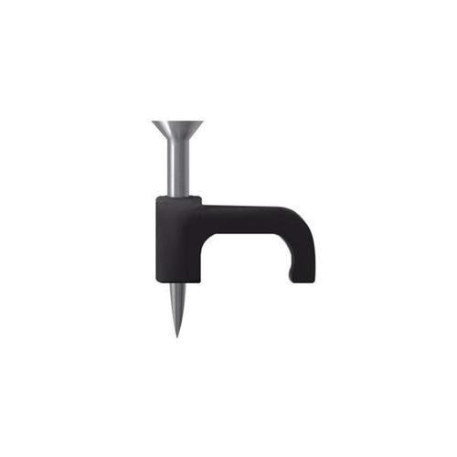 HPM Flat Cable Clips 5mm Black Pack of 20