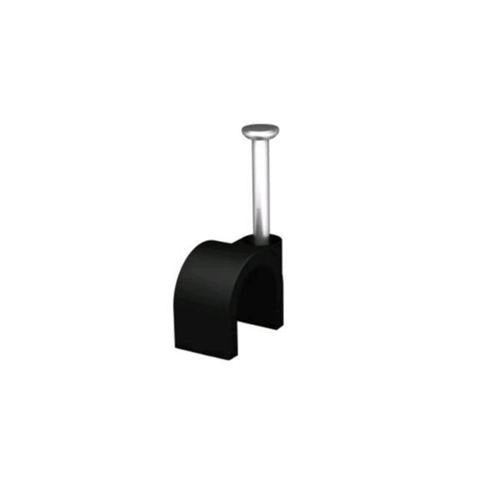 HPM Round Cable Clip 6mm Black Pack of 20