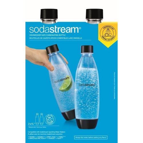 SodaStream Black Fuse Dishwasher Safe Bottle Twin Pack 1L