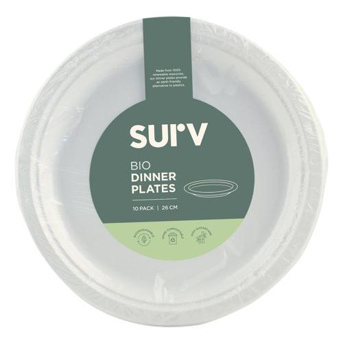 SURV Bio Dinner Plates 10 Pack White Pack of 10