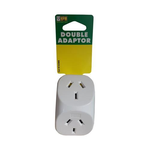 HPM Angled Double Adaptor White