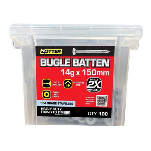 Screw Batten Timber 14X150 SS304 100PK