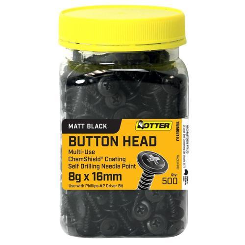 Screw Timber Btn Ph 8GX16 Blk 500PK Jar