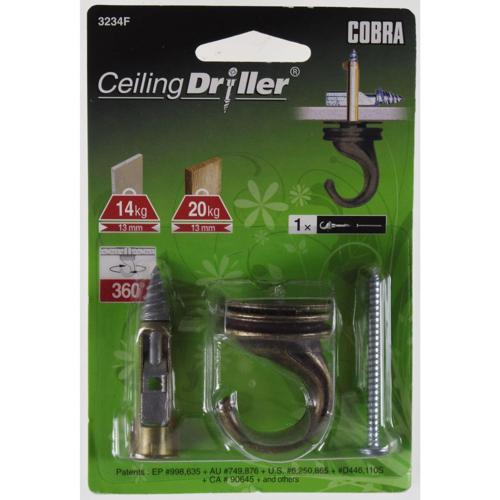 Cobra Ceiling Hook 40mm 30mm Antique Finish