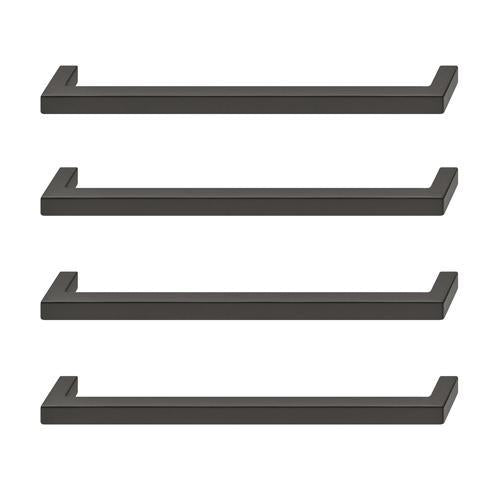 Hafele Essentials Collection Slim Square Cabinet Handles 128 X 28mm Pack of 4