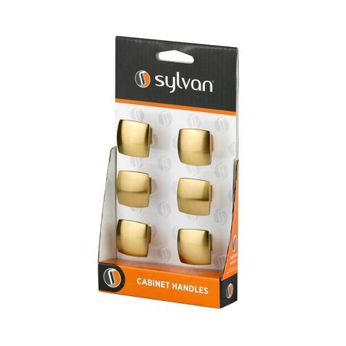 Sylvan Portsley Cabinet Knobs 31 X 31mm Brushed Brass Finish Pack of 6