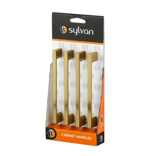 Sylvan Firth Cabinet Handles 128mm Brushed Brass Finish Pack of 4