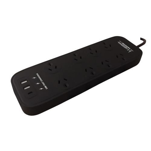 Cordtech 8 Outlet Powerboard With Surge USB-A And USB-C 8SUSBC-55B