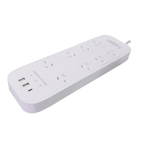 Cordtech 8 Outlet Powerboard With Surge USB-A And USB-C 8SUSBC-55W