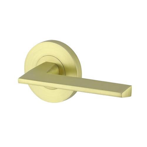 Sylvan Linear Lever Handle 63mm Rose Satin Brass