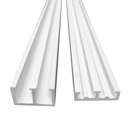 Slimline PVC Glasstrack Set 6.3mm X 2.4m White