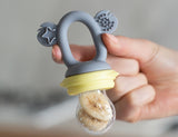 Cherub Silicone Fresh Food Feeder & Teether - Lemon & Grey