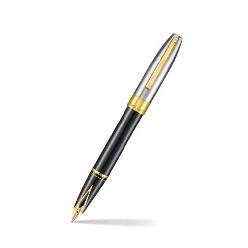 Sheaffer Legacy Fine Fountain Pen Black Chrome 14K Gold Trim