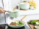 GreenPan Padova 6 (10) Piece PFAS Free Cookset Mint Green