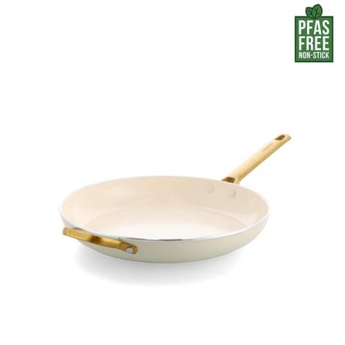 GreenPan Padova PFAS Free Frypan 32cm with Helper Handle Cream