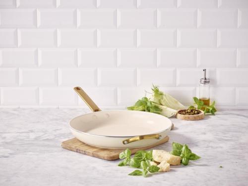GreenPan Padova PFAS Free Frypan 32cm with Helper Handle Cream