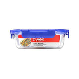 Pyrex Lock N Store Rectangle Container with Blue Lid  640ml