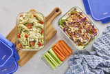 Pyrex Lock N Store Rectangle Container with Blue Lid  1.52L