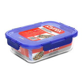 Pyrex Lock N Store Rectangle Container with Blue Lid  1.52L