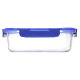 Pyrex Lock N Store Rectangle Container with Blue Lid  1.52L