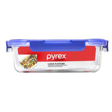 Pyrex Lock N Store Rectangle Container with Blue Lid  1.52L