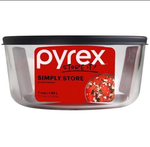 Pyrex Simply Store 7 Cup Round Blue Lid