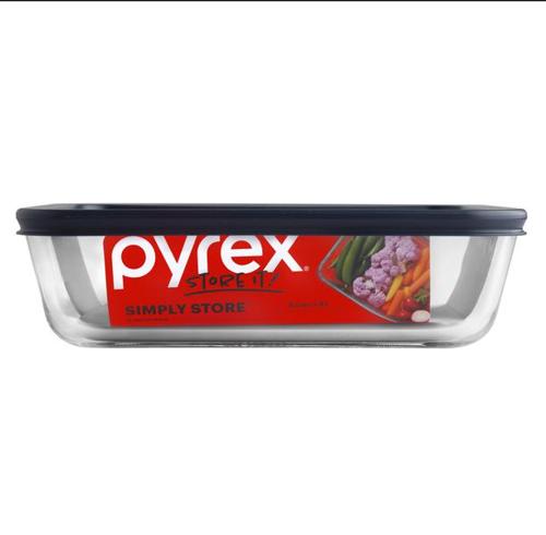 Pyrex Simply Store 6 Cup Rectangle Blue Lid