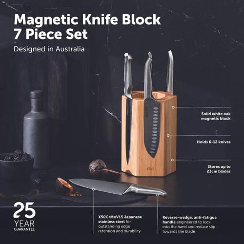 Furi Magnetic Hexagonal Knife Block Set 7 Piece