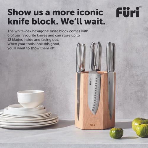 Furi Magnetic Hexagonal Knife Block Set 7 Piece