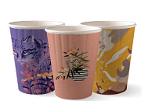 Cups Double Wall Art Series 12oz 90mm 390ml Pack of 40 - Biopak