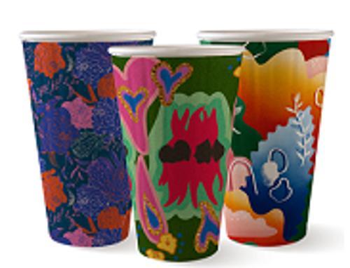 Cups Double Wall Art Series 16oz 90mm 460ml Pack of 40 - Biopak