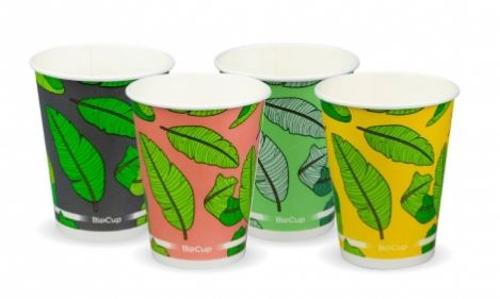 Cups Cold Mixed Colour Leaf 12oz Pack of 50 - Biopak