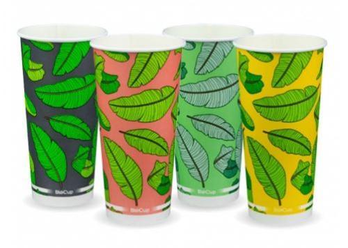 Cups Cold Mixed Colour Leaf 22oz Pack of 50 - Biopak