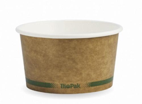 Bowls Bio Kraft Green Stripe 12oz Pack of 25 - Biopak