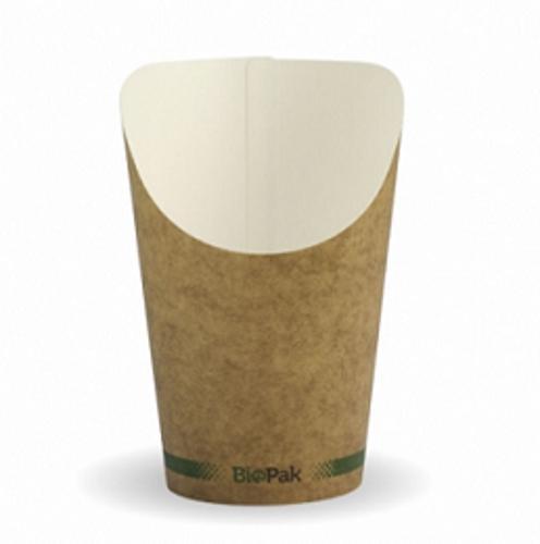Cups Chip Printed Kraft Look 12oz Small Pack of 50 - Biopak