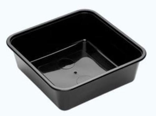 Food Containers Square PP Black 350ml Pack of 50 - Bonson