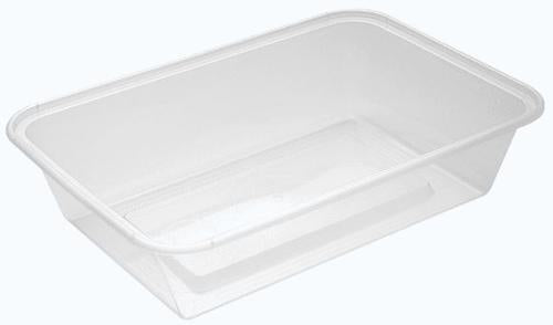 Food Containers PP Wide Base Rectangular 980ml Pack of 100 - Bonson