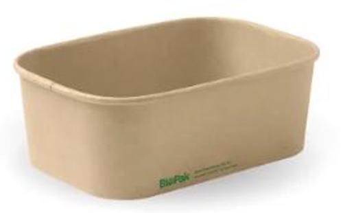 Food Containers Paper Rectangular PLA Lined Kraft 750ml Pack of 300 - Biopak